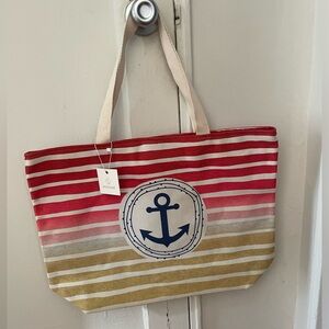 Striped Anchor Tote